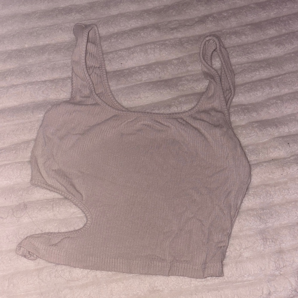 SHEIN Taupe Cutout Tank Top